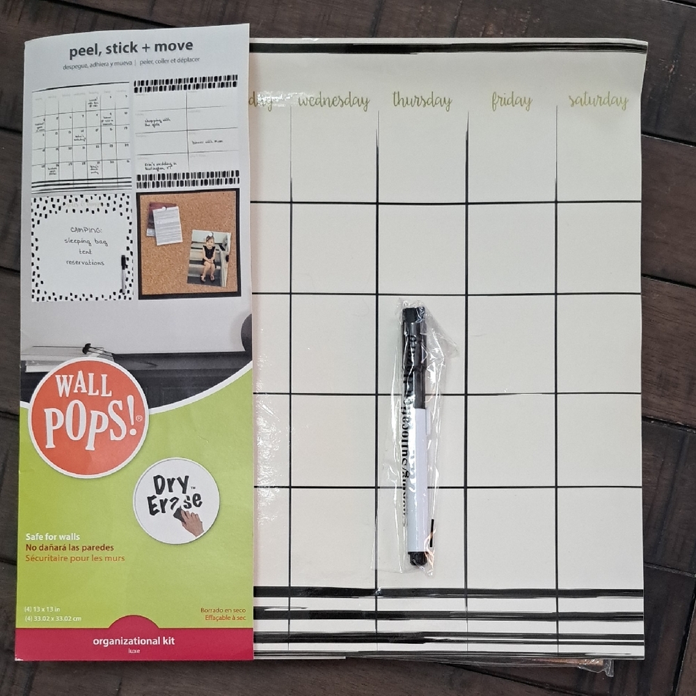 Wall Pops Dry Erase Weekly Calendar